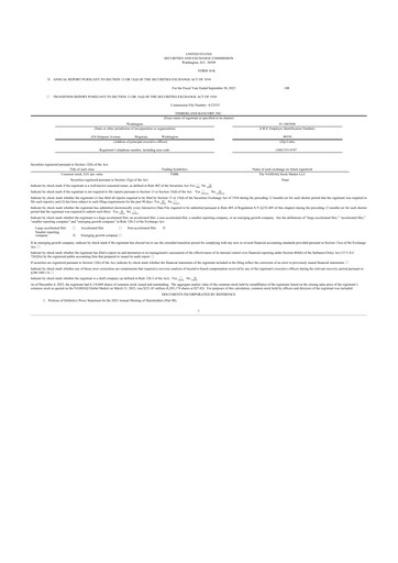 Thumbnail Timberland Bancorp 10-K Annual Report 2023