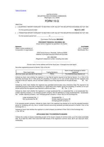 Thumbnail Provident Financial Holdings 10-Q Quarterly Report FY2024 