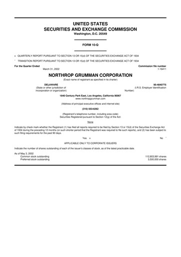 Vorschaubild Northrop Grumman 10-Q Quartalsbericht  