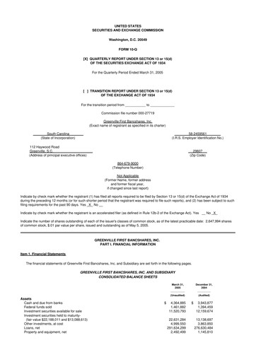 Thumbnail Southern First Bancshares 10-Q Quarterly Report FY 