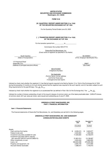 Thumbnail Southern First Bancshares 10-Q Quarterly Report FY 
