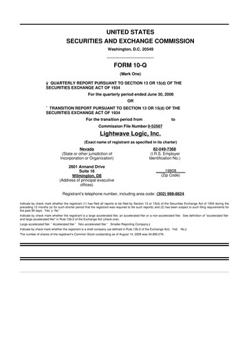 Thumbnail Lightwave Logic 10-Q Quarterly Report FY 