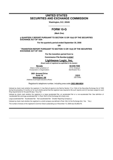 Thumbnail Lightwave Logic 10-Q Quarterly Report FY 