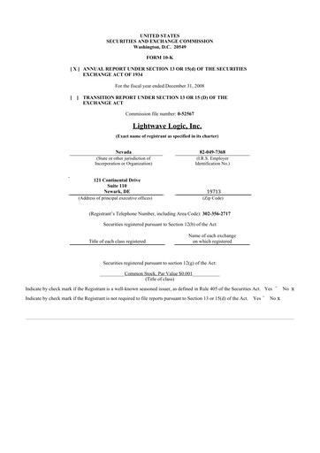 Thumbnail Lightwave Logic 10-K Annual Report 