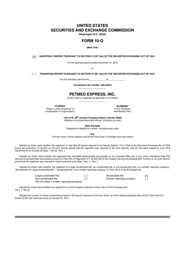 Thumbnail PetMed Express
 10-Q Quarterly Report FY 