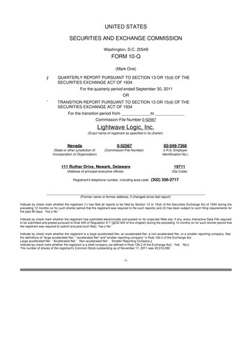 Thumbnail Lightwave Logic 10-Q Quarterly Report FY2011 
