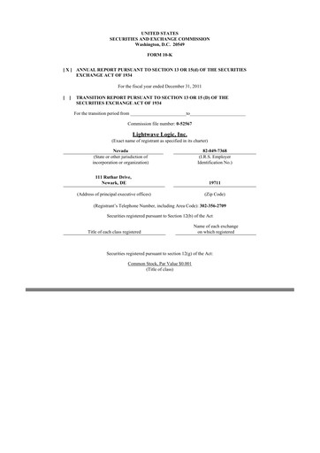 Thumbnail Lightwave Logic 10-K Annual Report 2011