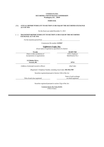 Thumbnail Lightwave Logic 10-K Annual Report 2012