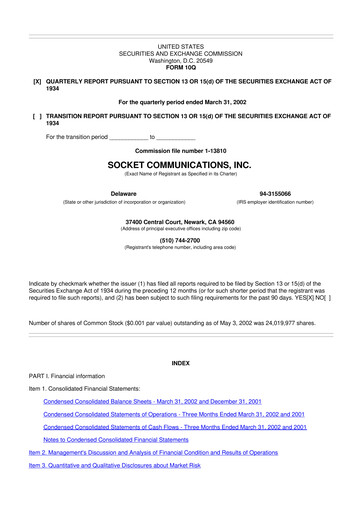 Thumbnail Socket Mobile 10-Q Quarterly Report FY 