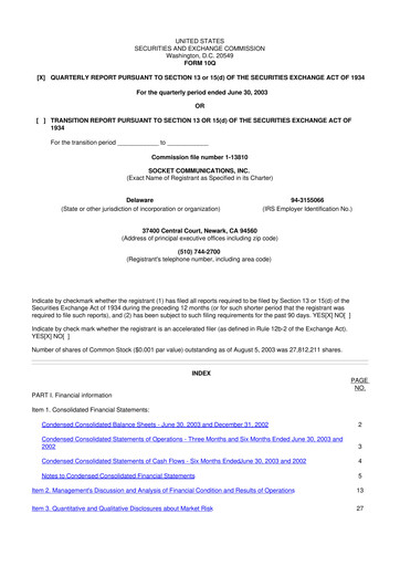 Thumbnail Socket Mobile 10-Q Quarterly Report FY 