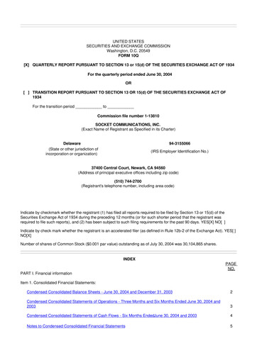 Thumbnail Socket Mobile 10-Q Quarterly Report FY 