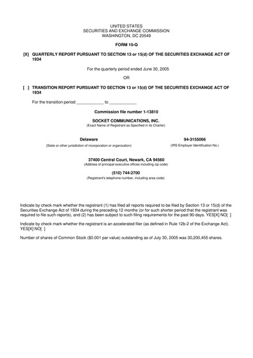 Thumbnail Socket Mobile 10-Q Quarterly Report FY 