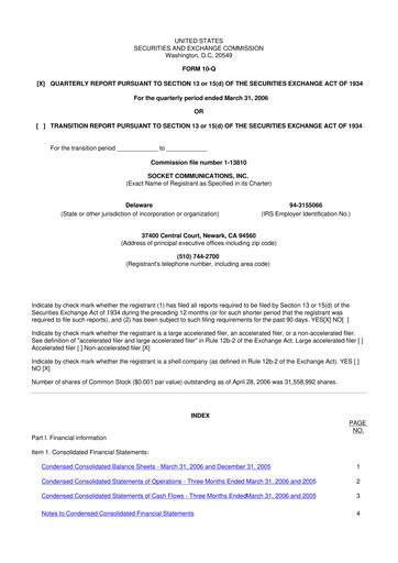 Thumbnail Socket Mobile 10-Q Quarterly Report FY 