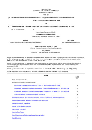 Thumbnail Socket Mobile 10-Q Quarterly Report FY 