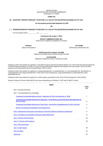 Thumbnail Socket Mobile 10-Q Quarterly Report FY 