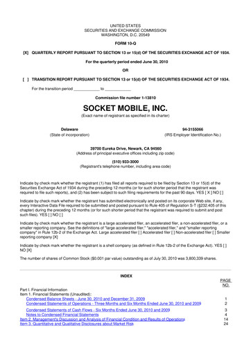 Thumbnail Socket Mobile 10-Q Quarterly Report FY 