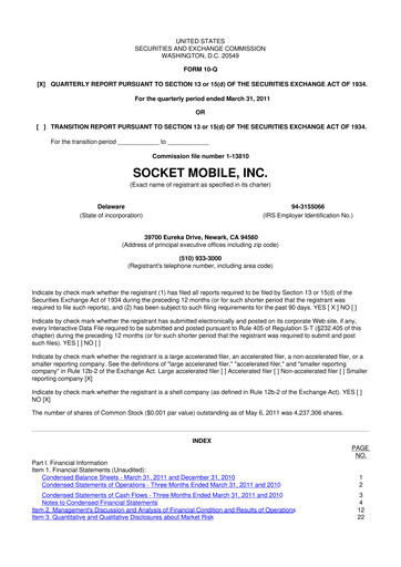 Thumbnail Socket Mobile 10-Q Quarterly Report FY 