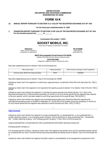 Thumbnail Socket Mobile 10-K Annual Report 2025