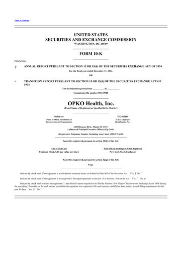 Thumbnail OPKO Health
 10-K Annual Report 2014