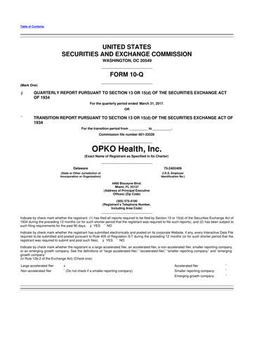 Thumbnail OPKO Health
 10-Q Quarterly Report FY2017 