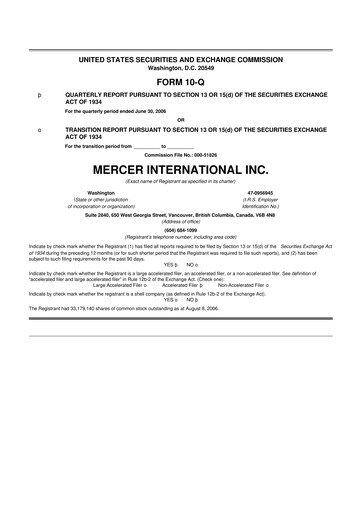 Thumbnail Mercer International 10-Q Quarterly Report FY 