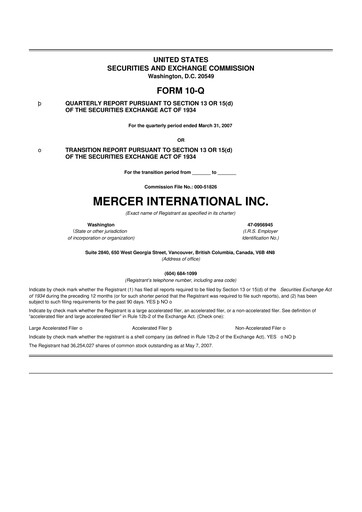 Thumbnail Mercer International 10-Q Quarterly Report FY 
