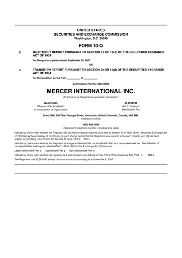 Thumbnail Mercer International 10-Q Quarterly Report FY 