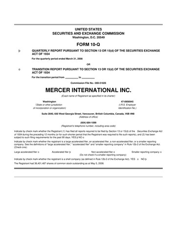 Thumbnail Mercer International 10-Q Quarterly Report FY 