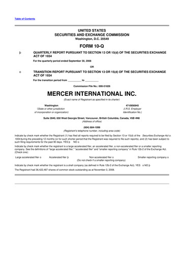 Thumbnail Mercer International 10-Q Quarterly Report FY 