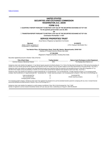 Thumbnail Service Properties Trust 10-Q Quarterly Report FY2023 