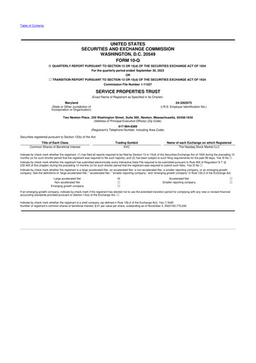 Thumbnail Service Properties Trust 10-Q Quarterly Report FY2023 