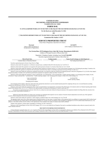 Thumbnail Service Properties Trust 10-K Annual Report 2024