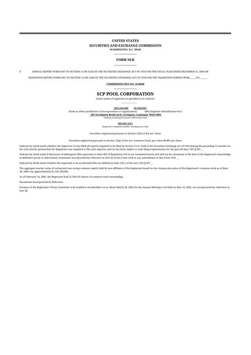 Thumbnail POOLCORP 10-K Annual Report 