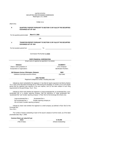 Thumbnail WSFS Financial 10-Q Quarterly Report FY 