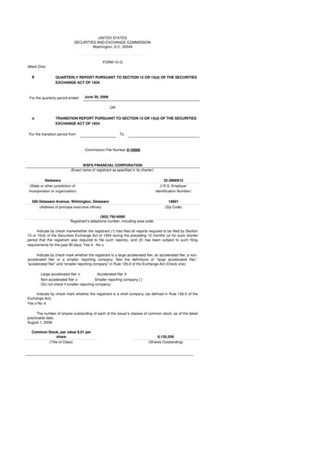 Thumbnail WSFS Financial 10-Q Quarterly Report FY 