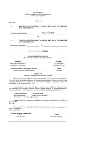 Thumbnail WSFS Financial 10-Q Quarterly Report FY 