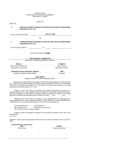 Thumbnail WSFS Financial 10-Q Quarterly Report FY 