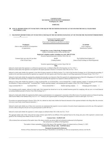 Miniature Banner Bank
 10-K Rapport annuel 2024