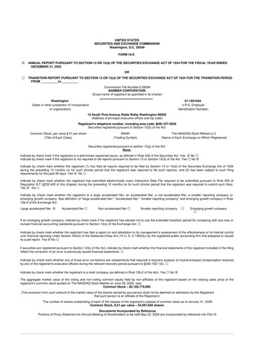 Thumbnail Banner Bank
 10-K Annual Report 2025