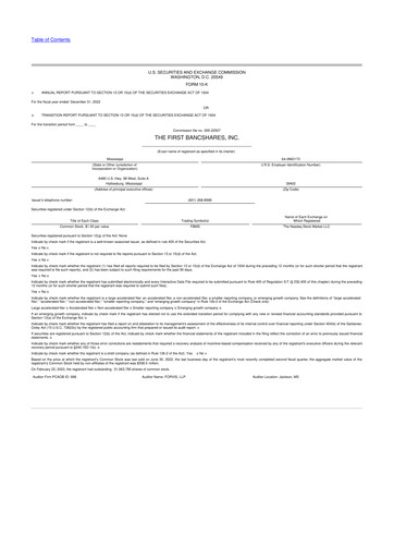 Thumbnail The First Bancshares 10-K Annual Report 2022