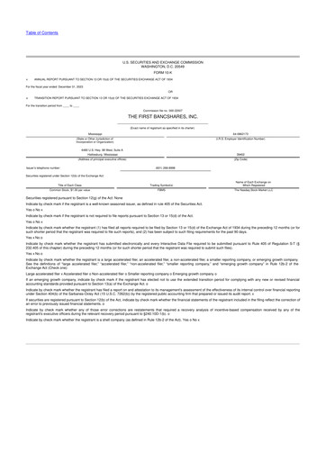 Thumbnail The First Bancshares 10-K Annual Report 2023