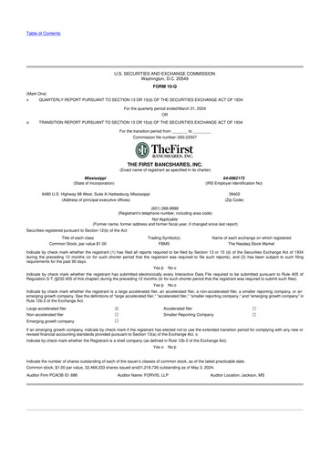 Thumbnail The First Bancshares 10-Q Quarterly Report FY2024 