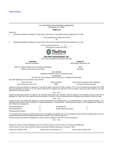 Thumbnail The First Bancshares 10-Q Quarterly Report FY2024 