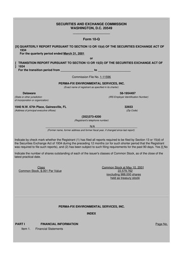 Miniature Perma-Fix Environmental Services 10-Q Rapport trimestriel  