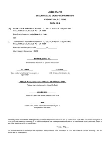 Thumbnail LSB Industries 10-Q Quarterly Report FY 