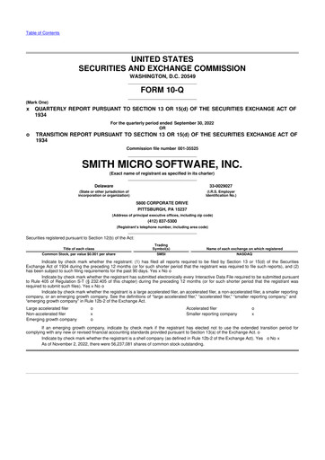 Thumbnail Smith Micro Software
 10-Q Quarterly Report FY2022 