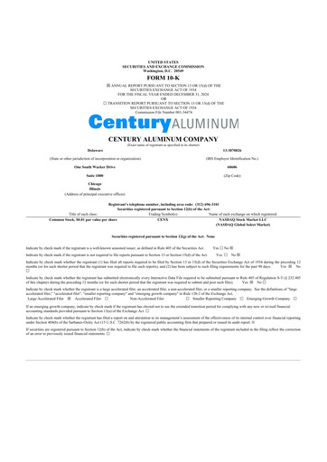 Thumbnail Century Aluminum
 10-K Annual Report 2024