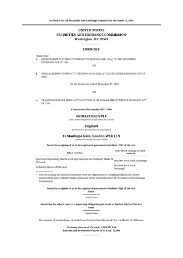 Thumbnail AstraZeneca 20-F Annual Report 