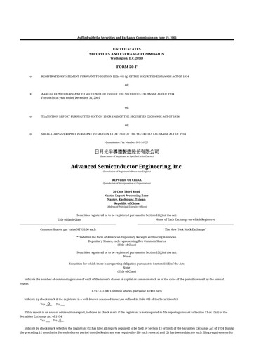 Thumbnail ASE Group
 20-F Annual Report 