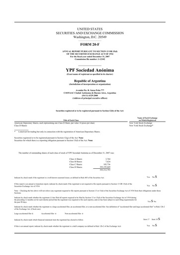 Thumbnail YPF S.A. 20-F Annual Report 